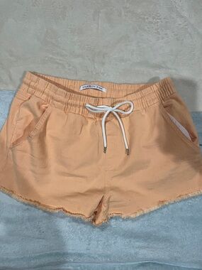 Celebrity Pink Peach Elastic Waist Casual Shorts